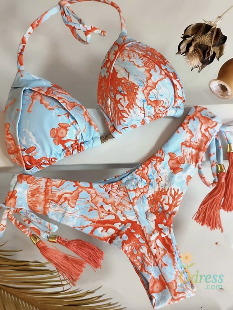 IO Dress 2022 Bikini Set Women Swimwear Push Up Swimsuit Bottom Print Brazilian Biquini Bathing Suit Swim Wear Beach