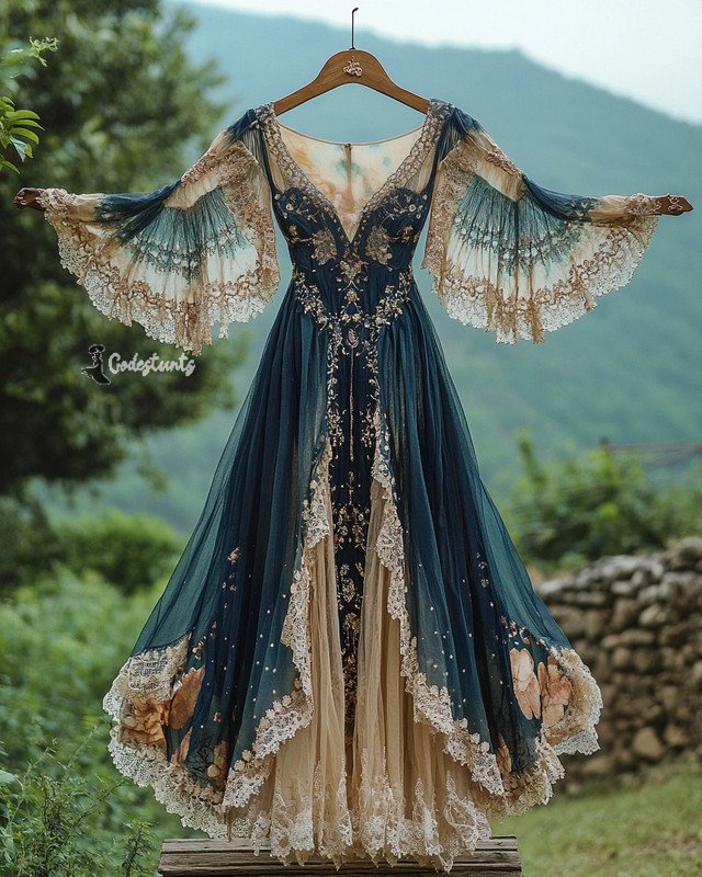 Summer Holiday Ruffle Lace Contrast Maxi Dress a263