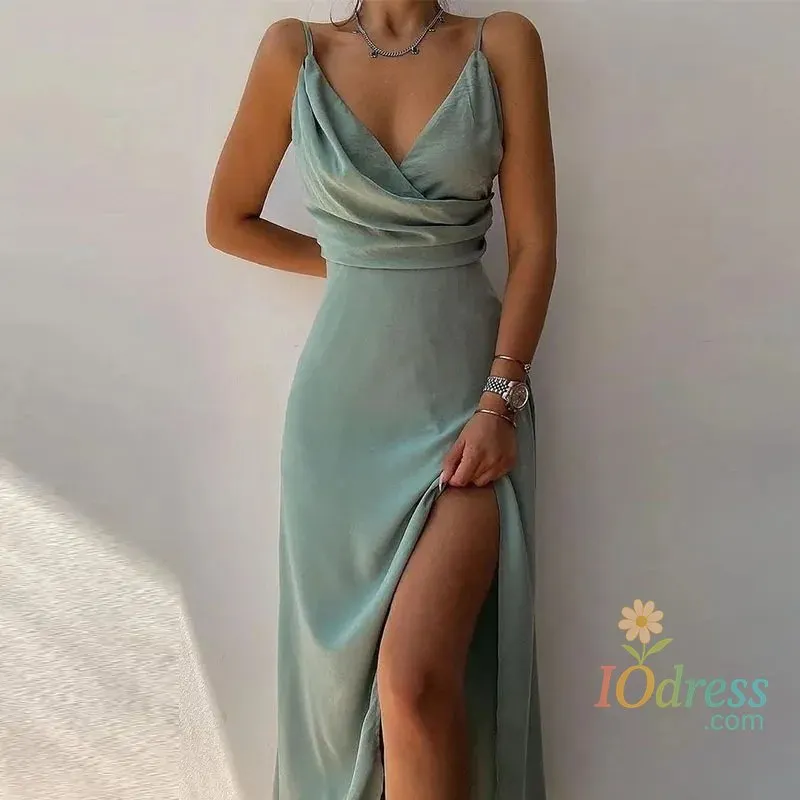 IO Dress Women Print Dress Camisole V Neck Sleeveless A Line Long Dresses Spaghetti Strap Sexy Evening Skirt Prom Summer 2025 Vestidos IO Dress