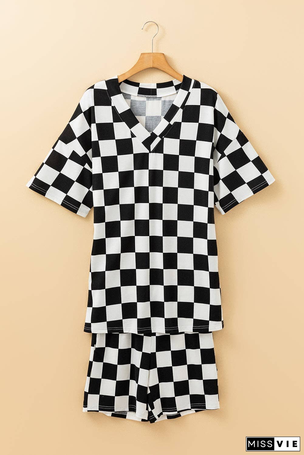 Checker Tee and Shorts Lounge Set