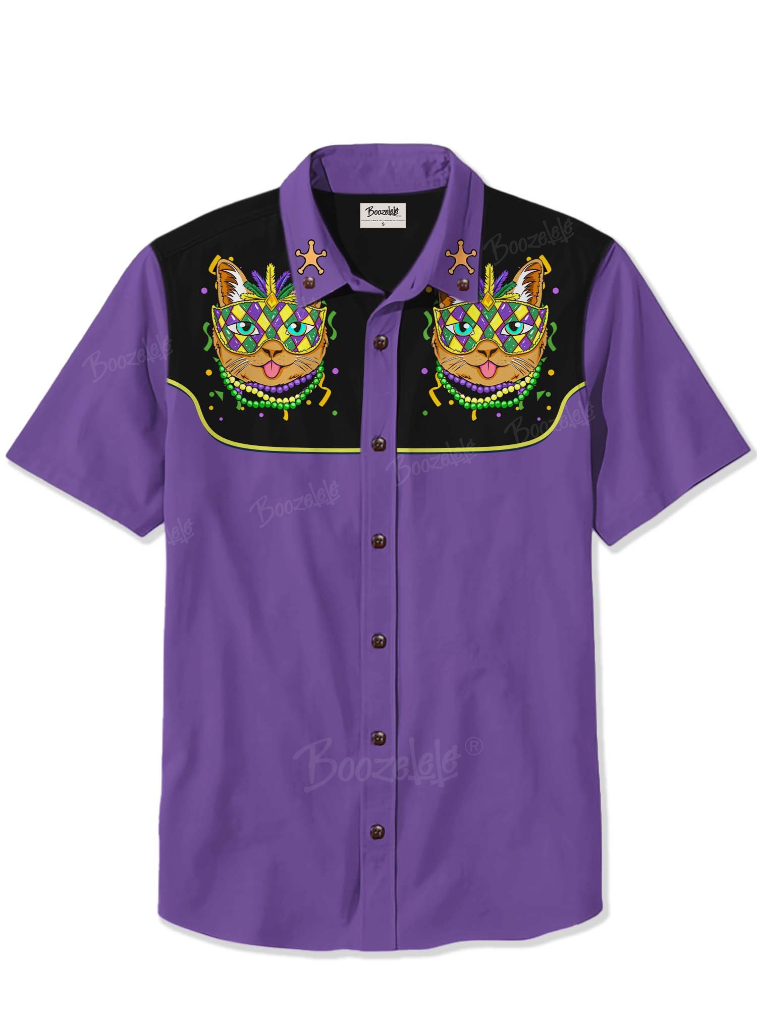 Mardi Gras Party Cat - 100% Cotton Shirt