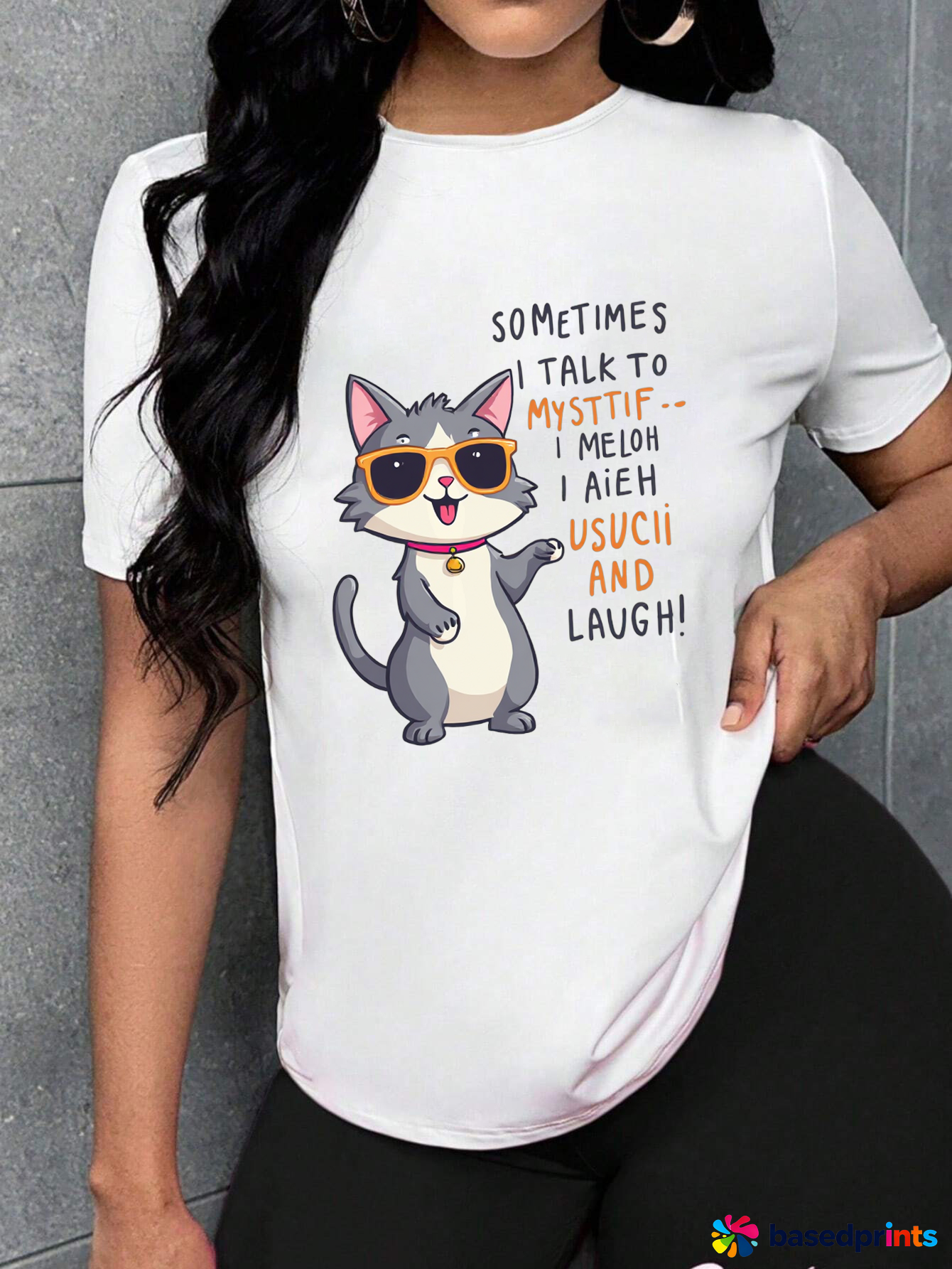 Funny Cat Graphic Tee Shirt
