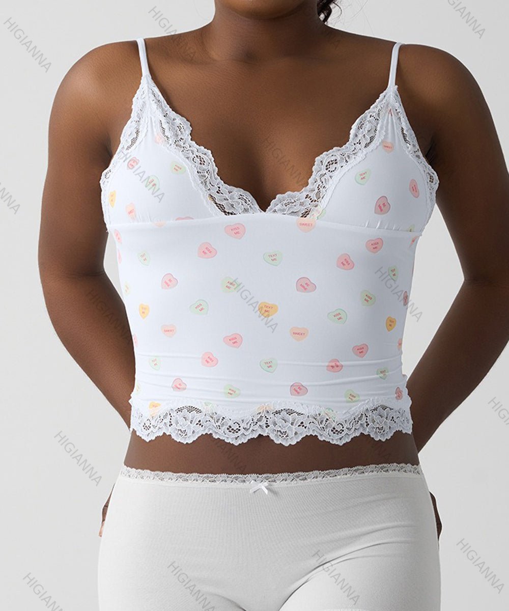 Sweetheart Pattern Lace Camisole Top - HIGIANNA&reg;