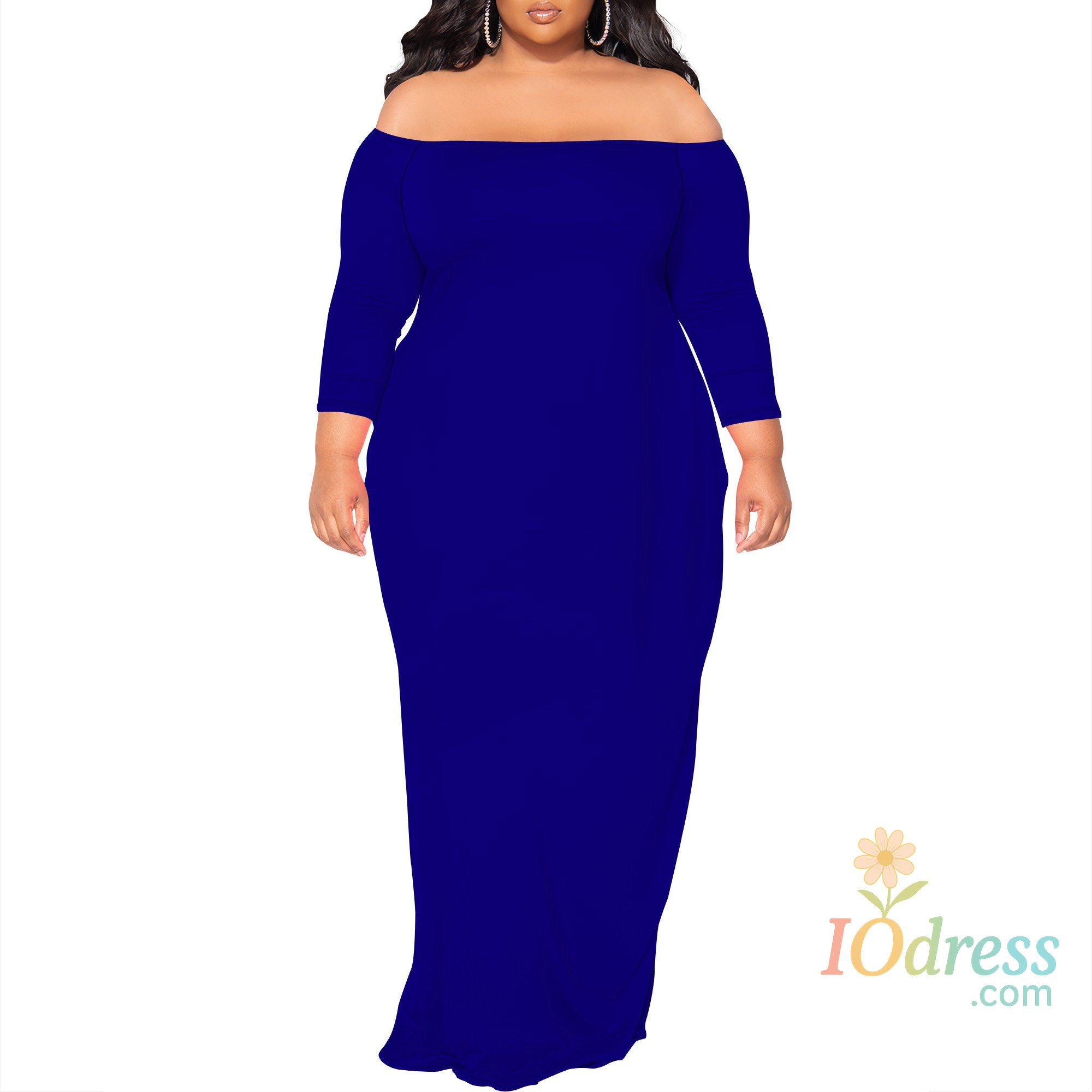 IO Dress Plus Size Dresses for Curvy Women Sexy Off Shoulder Fall Dress Solid Club Party Cocktail Fishtail Maxi Dress IO Dress