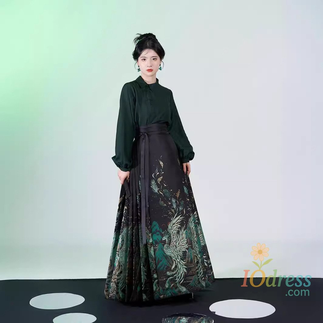 IO Dress New Chinese Style National Style Mamian Skirt Set 2024 New Ancient Costume Improved Hanfu Adult Women Daily Wear Spring