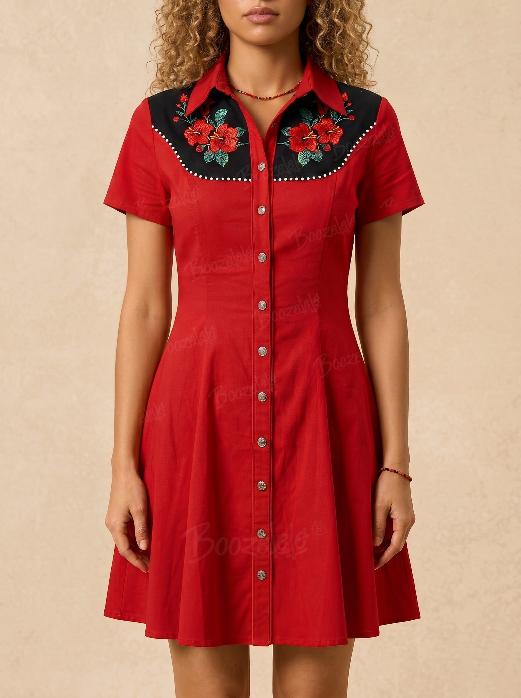 Western Vintage Flower - 100% Cotton Dress