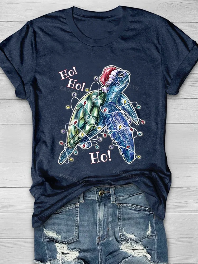 Eagerlys Ho Ho Ho Christmas Sea Turtle T-Shirt Eagerlys