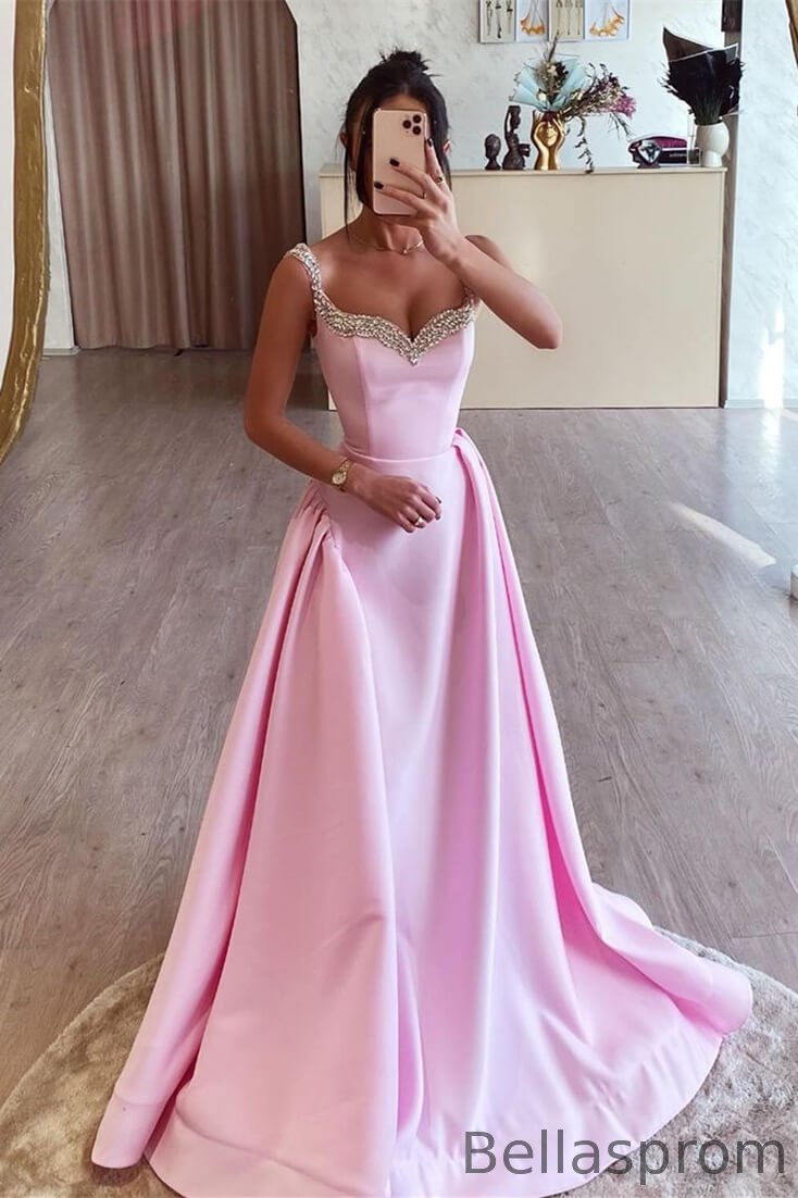 Bellasprom Pink Sweetheart Sleeveless Mermaid Prom Dress With Beadings Online Bellasprom