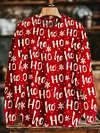 Abstract Christmas Letter Snowflake Print Casual Long-Sleeve Shirt