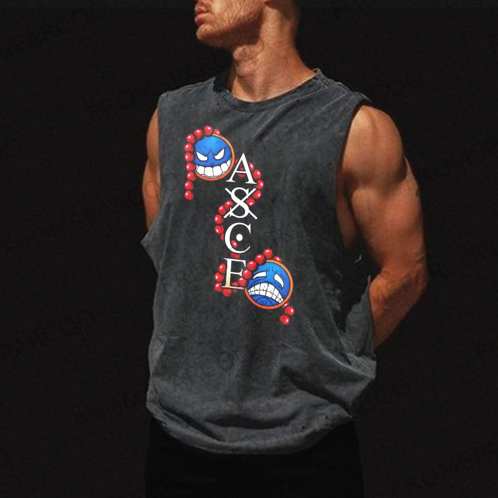 Men's One Piece Print Anime Sports Tank Top