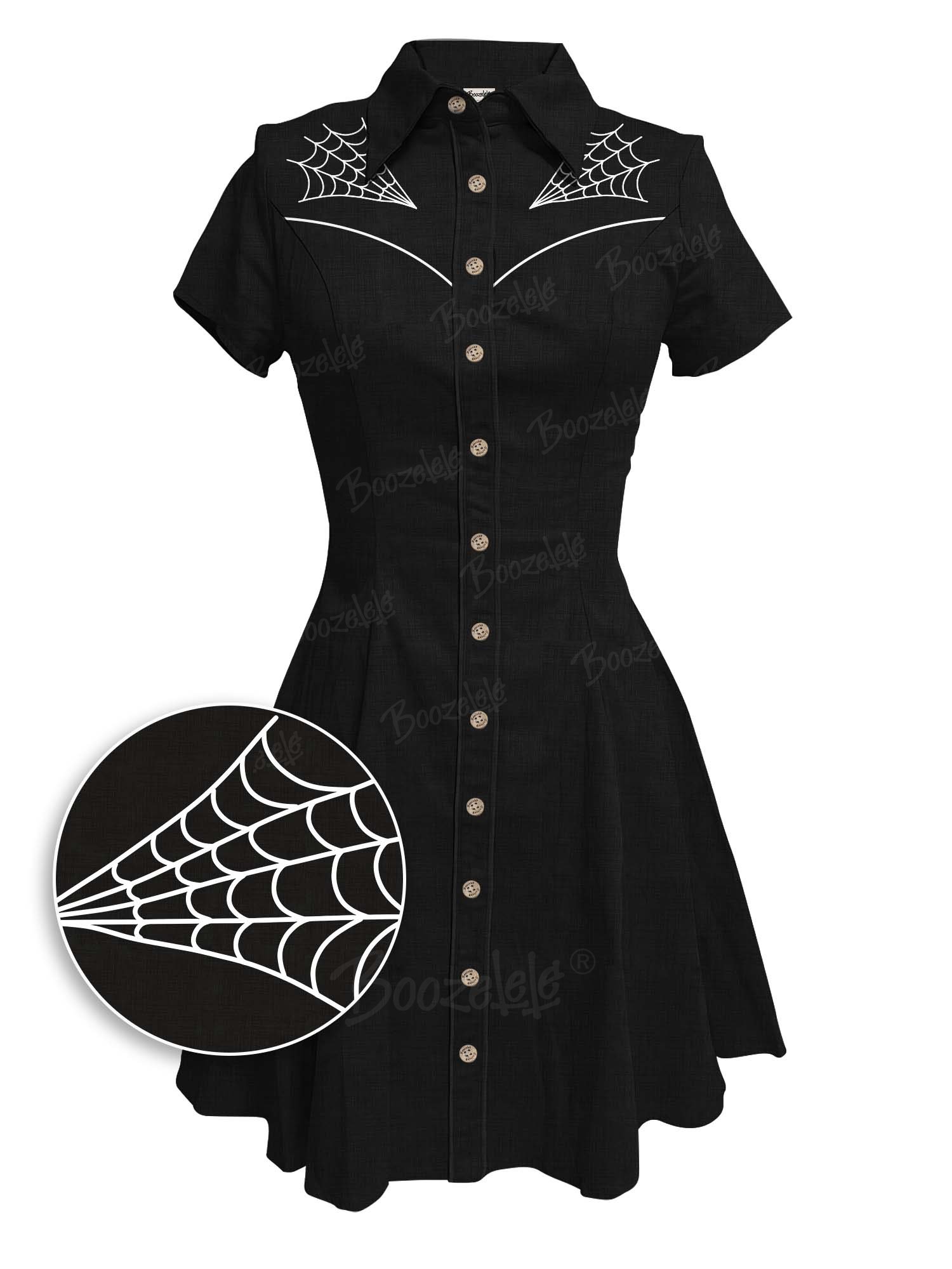 【Embroidery】Spider Web - 100% Cotton Dress