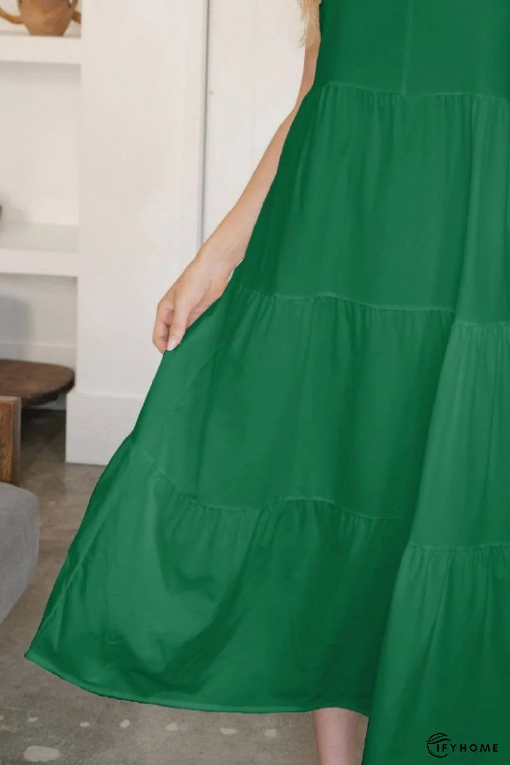 V-Neck Sleeveless Midi Tiered Dress | IFYHOME