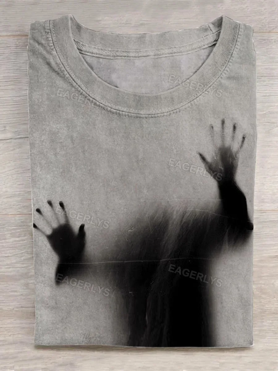 Eagerlys Reflection of Person Lying on Glass T-shirt Eagerlys