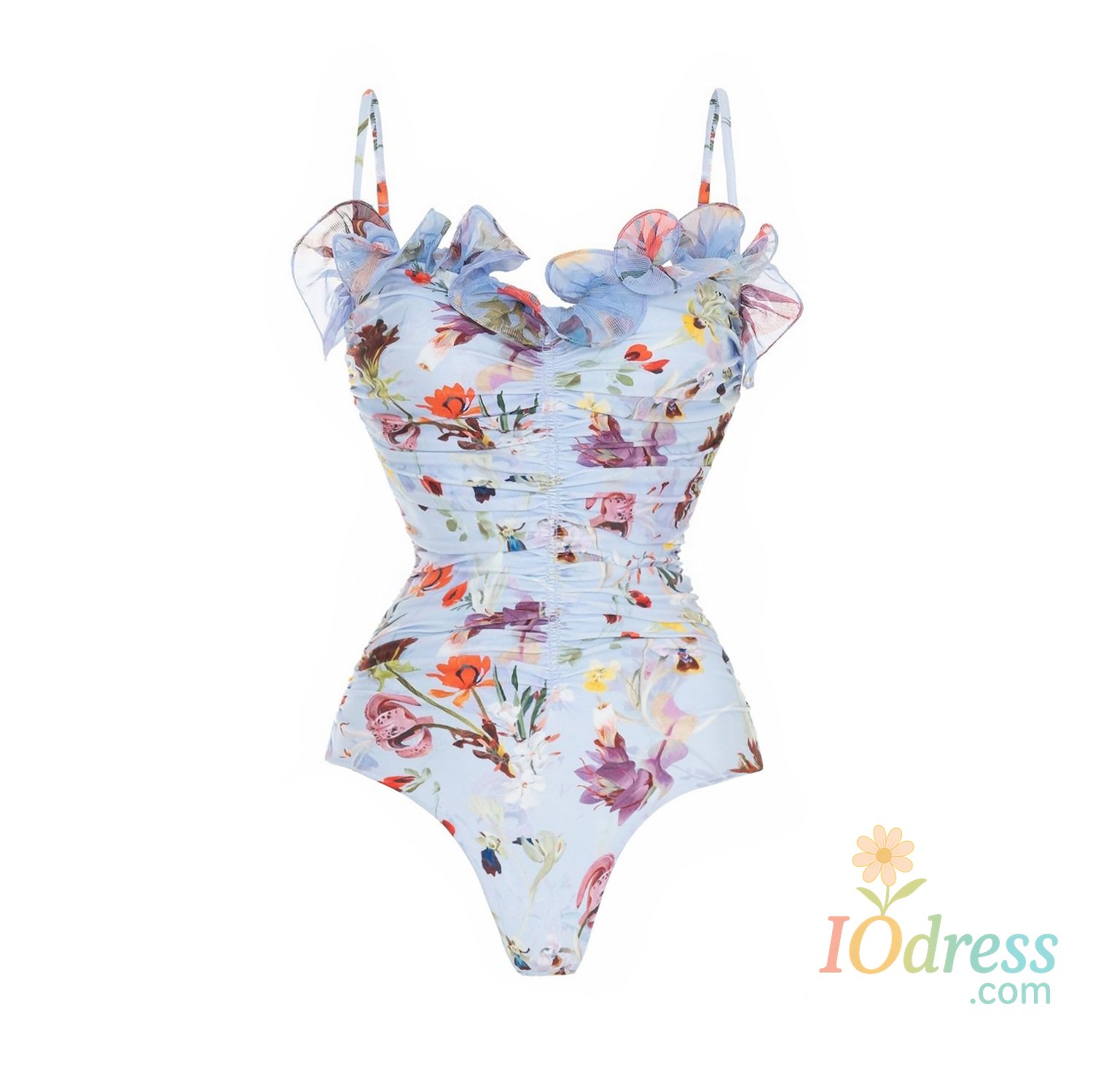 IO Dress New 2Pcs Ruffle Swimsuit Women Sexy Bikini Strappy Swimwear Floral Bikini Push Up Biquini Female Bathingsuit Slimming Beachwear