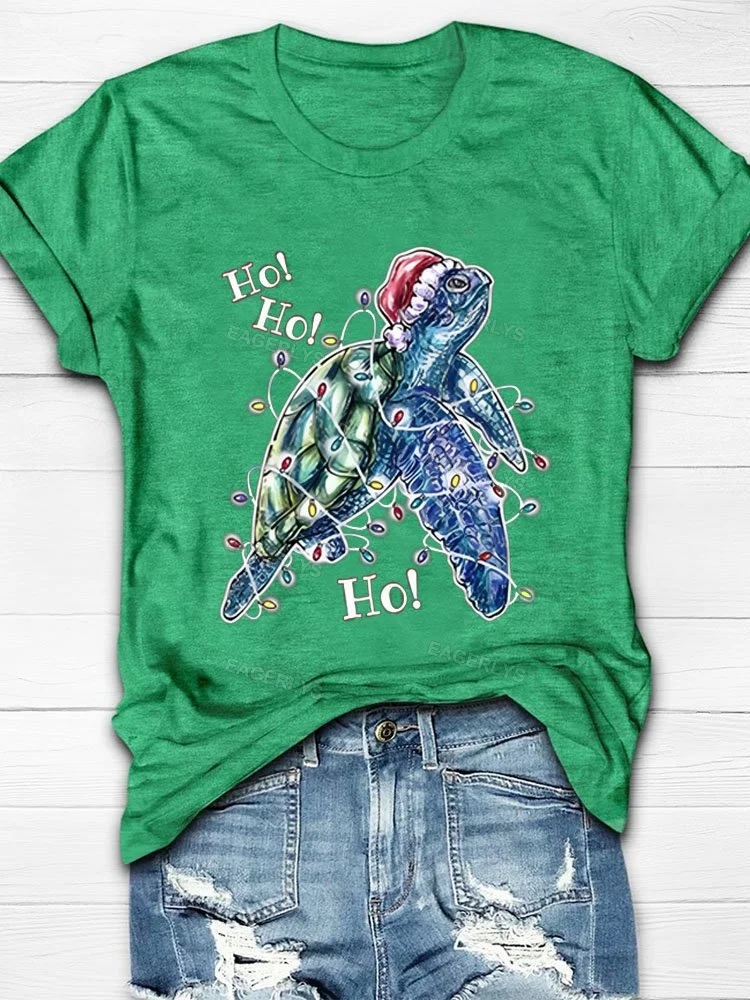 Eagerlys Ho Ho Ho Christmas Sea Turtle T-Shirt Eagerlys