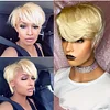 Glueless Hightlight Brown Short Bob Styles Silky Hair Straight Wig