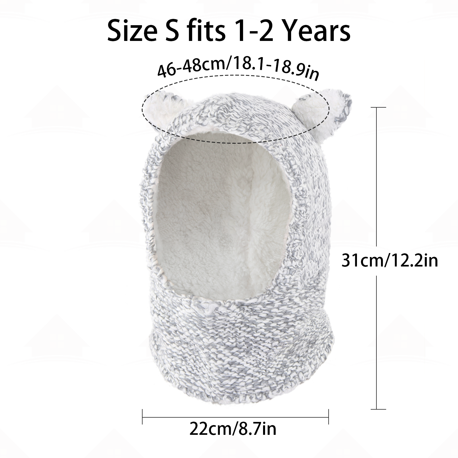 Home Prefer Kids Gray Winter Beanie &ndash; Soft Knit Pull-On Hat for Boys & Girls, Warm & Cozy for Cold Days