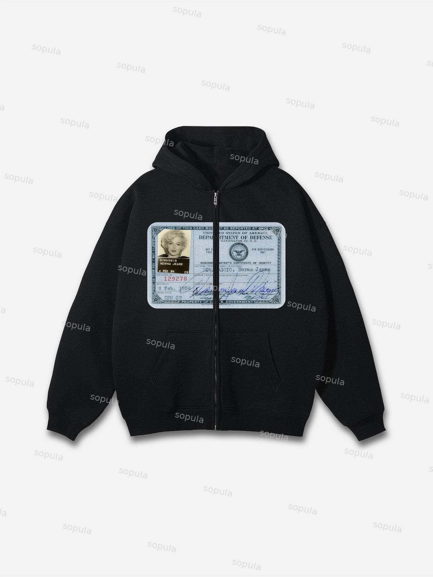 Id Letter Graphic Hip Hop Oversized Zip Up Hoodie - Sopula｜Premium Graphic Tees & Graphic Clothing