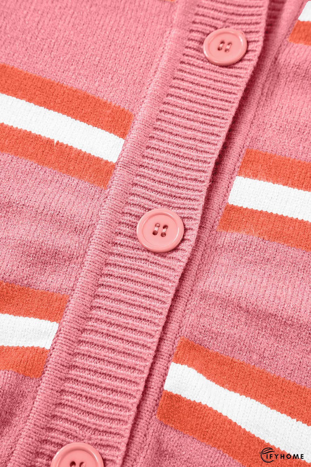 Stripe Drop Shoulder Buttons Cardigan Sweater | IFYHOME