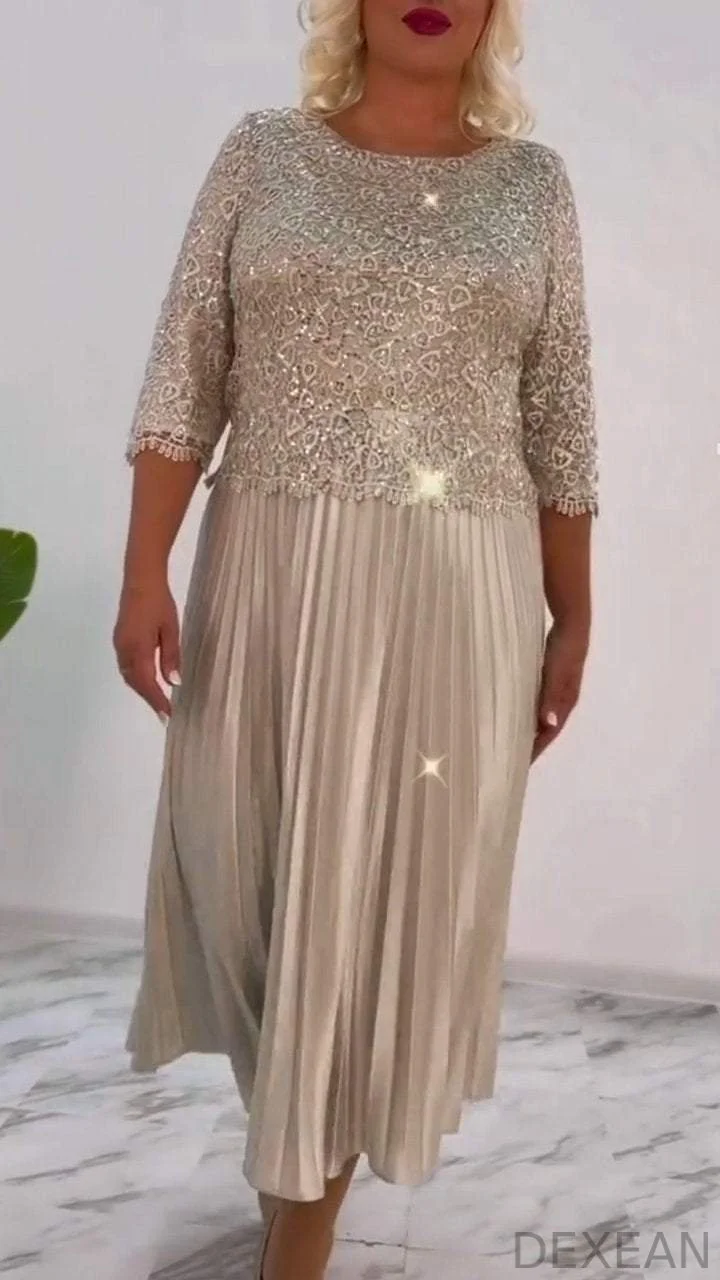 Women's Round Neck Sequined Dress