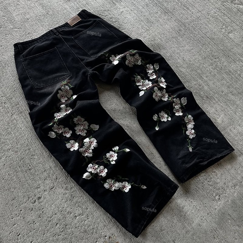 Cherry Blossom Front Or Back Baggy Jeans