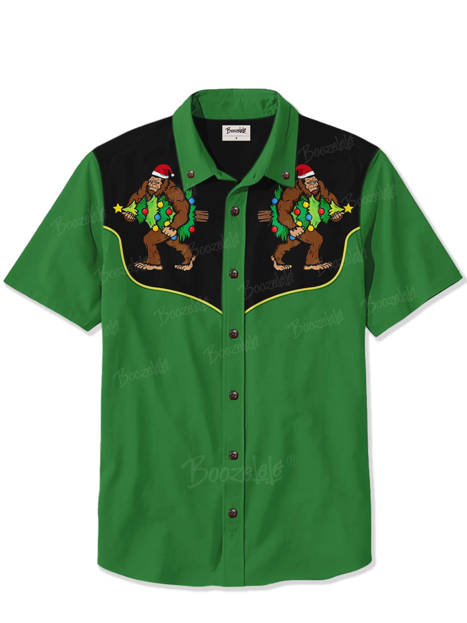 Gorilla Hugging A Christmas Tree - 100% Cotton Shirt