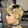 Gold Short Wig 4Inch Bob Straight Hair