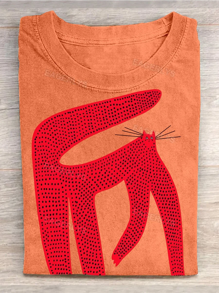 Eagerlys Funny Cute Cat Art Print T-shirt Eagerlys