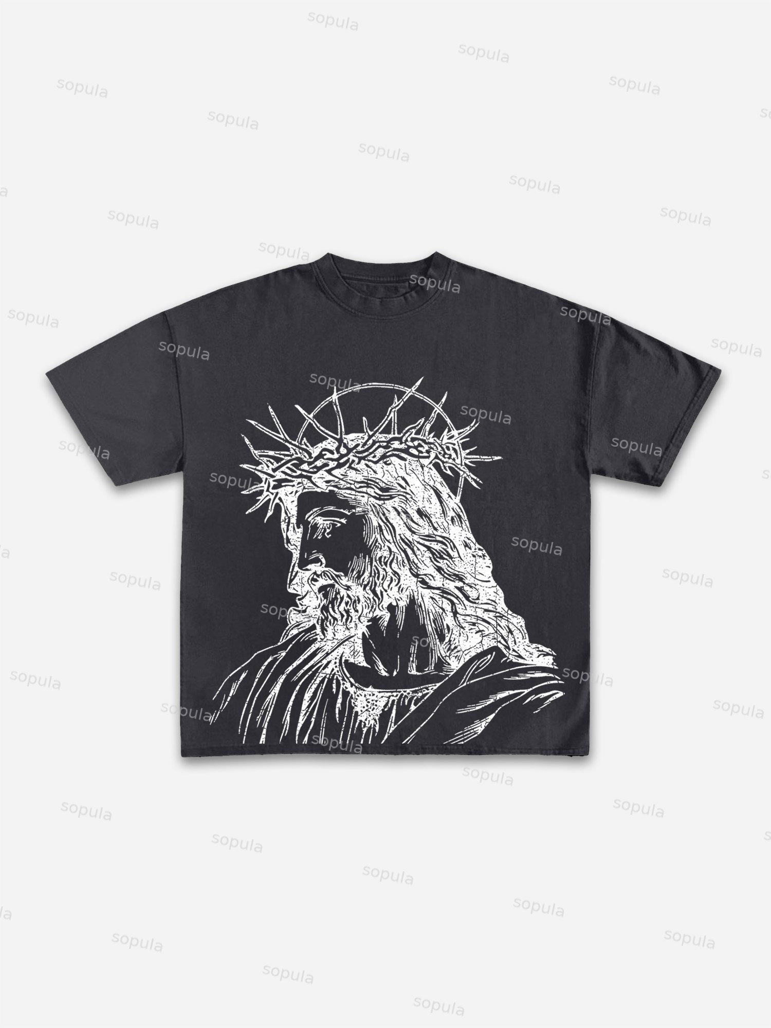 Jesus Print Cotton T-shirt