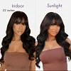 Brazilian Body Wave With Bangs Black Women Glueless Machine Made Remy Wigs