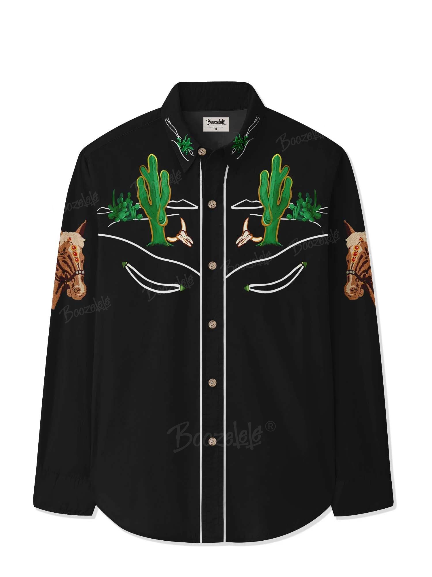 Classic Western Cactus - 100% Cotton Long Sleeves Shirt