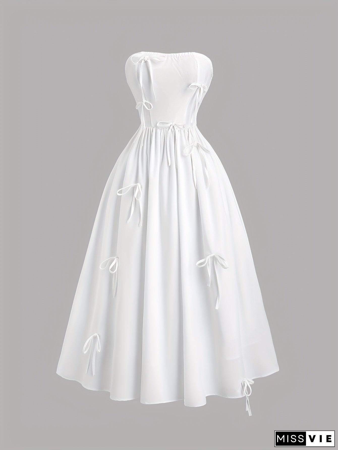 [Elegant Strapless Dress] Elegant Strapless Dress - Flared Skirt with Waist Definition - Chic Wedding, Party, Everyday Outfit - All-Season Evening Gown for Women, Wedding Guest Attire, Offshoulder Design, Quality Fabric