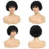 Glueless Fluffy Pixie Cut Short Curly Hair Wigs With Bangs 