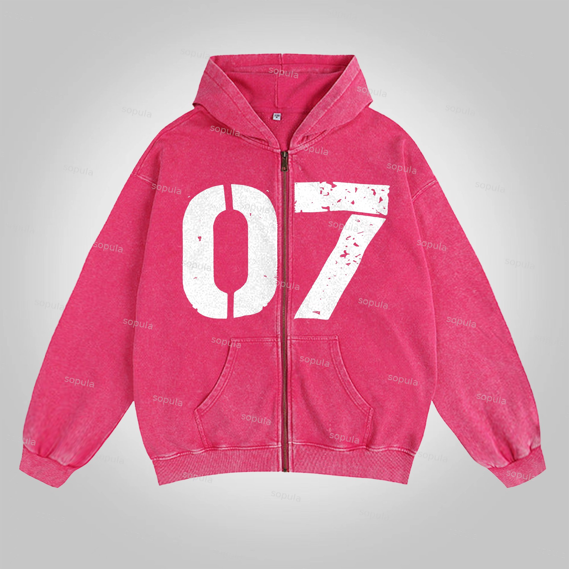 Sopula 07 Perfect Print Washed Cotton Zip-Up Hoodie