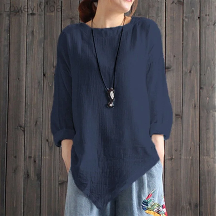 Vintage Irregular Long Sleeve Comfy Shirt