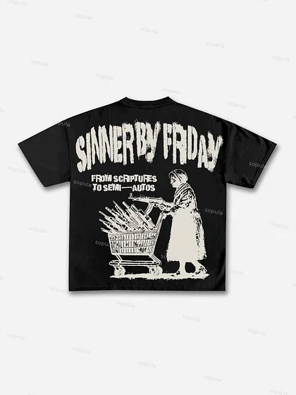 Sopula Tomie Vintage Graphics Cotton T-Shirt